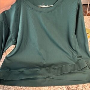 Danskin Dark Teal Ribbed Long Sleeve Pullover